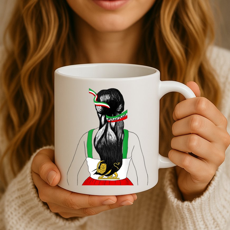 Iranian Flag Female Hair Support Women Of Iran LION SUN FLAG Mug