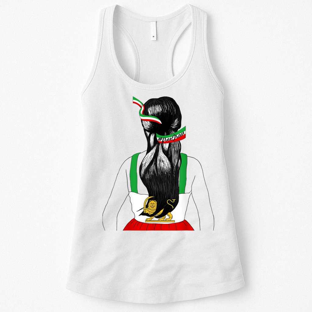 Iranian Flag Female Hair Support Women Of Iran LION SUN FLAG Womens Tank Top