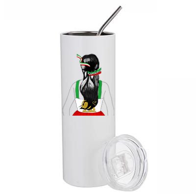 Iranian Flag Female Hair Support Women Of Iran LION SUN FLAG Stainless Steel Tumbler