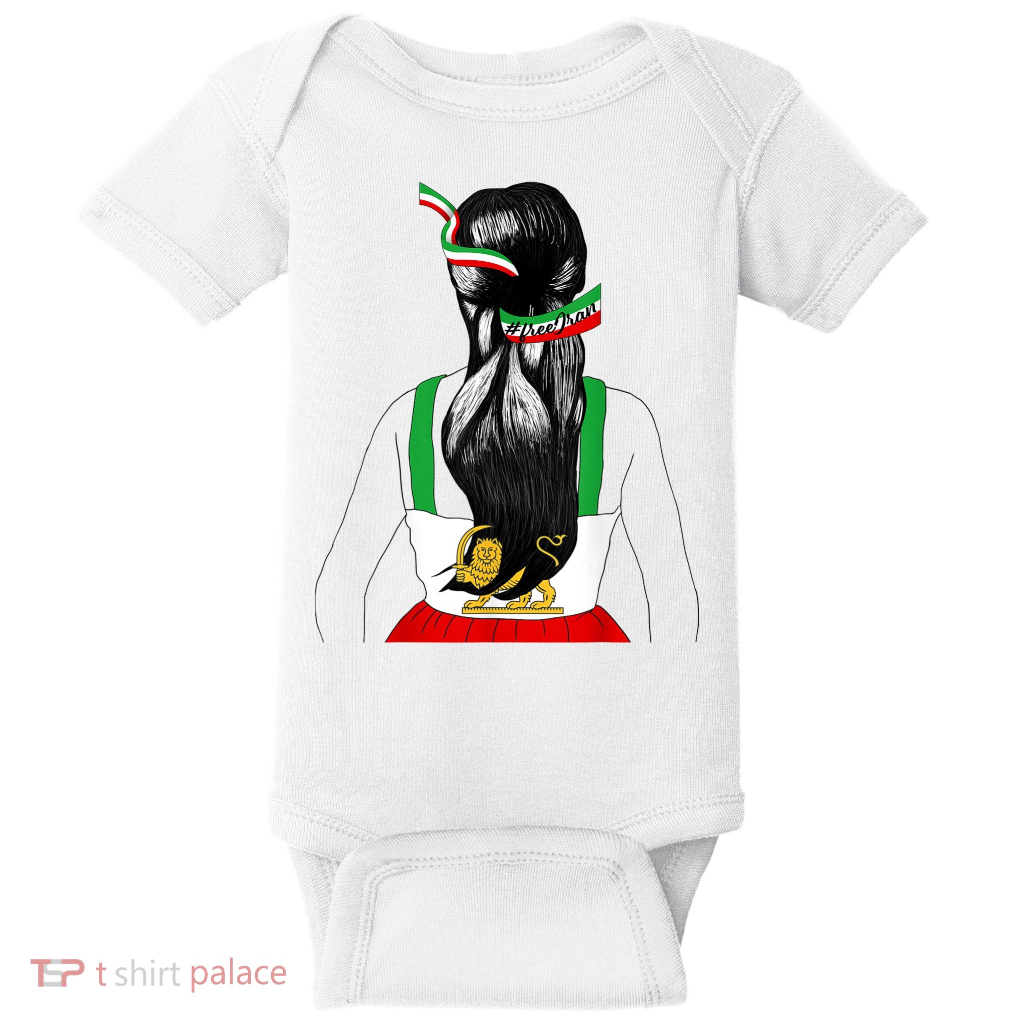 Iranian Flag Female Hair Support Women Of Iran LION SUN FLAG Baby Bodysuit