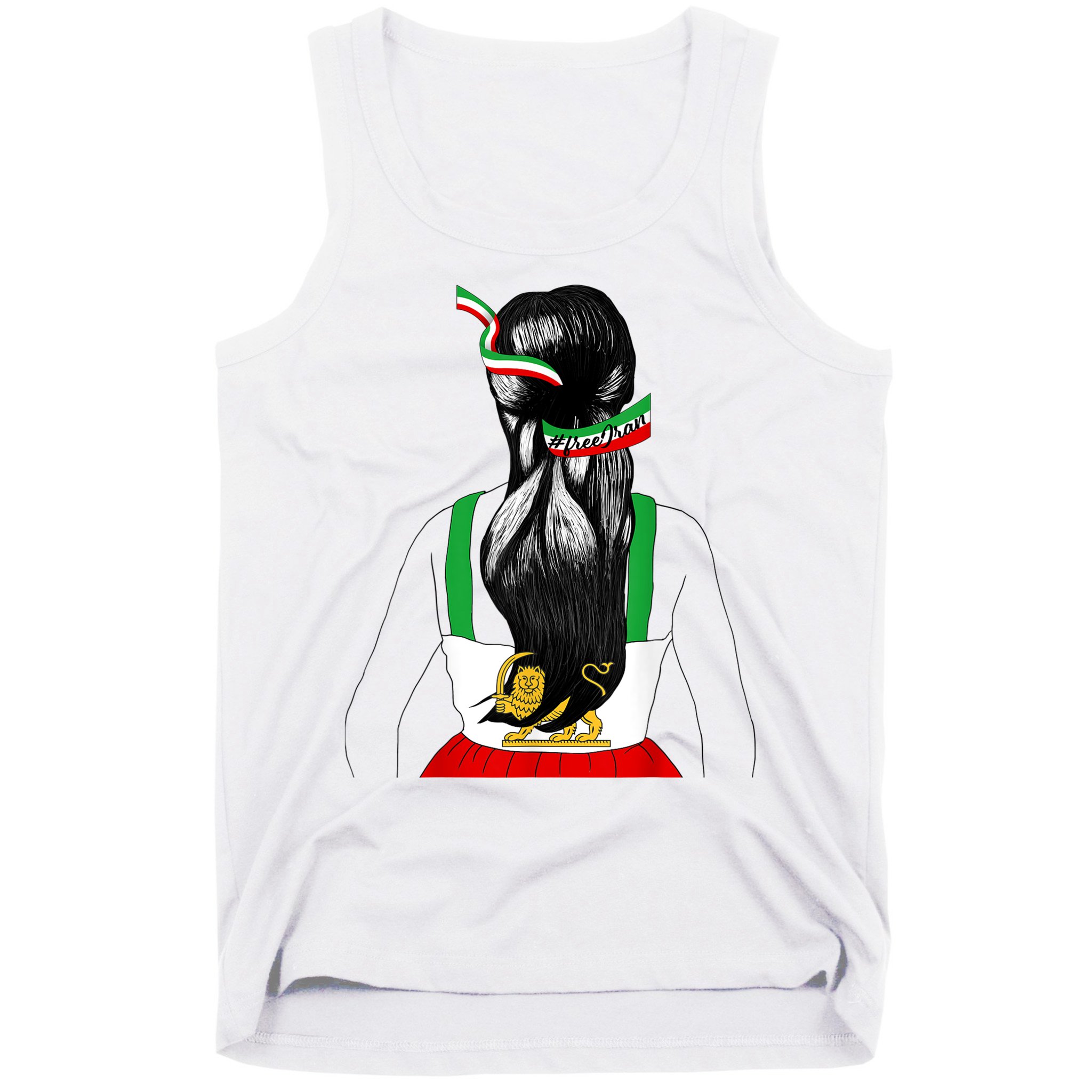 Iranian Flag Female Hair Support Women Of Iran LION SUN FLAG Tank Top