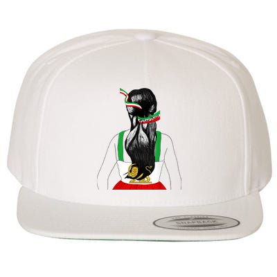 Iranian Flag Female Hair Support Women Of Iran LION SUN FLAG Wool Snapback Cap