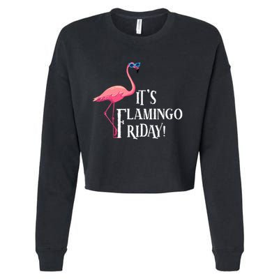 It’S Flamingo Friday Birds Wearing Glasses Bird Lover Cropped Pullover Crew