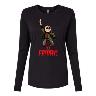 It's Friday Funny Halloween Horror Movie Womens Cotton Relaxed Long Sleeve T-Shirt