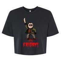 It's Friday Funny Halloween Horror Movie Bella+Canvas Jersey Crop Tee