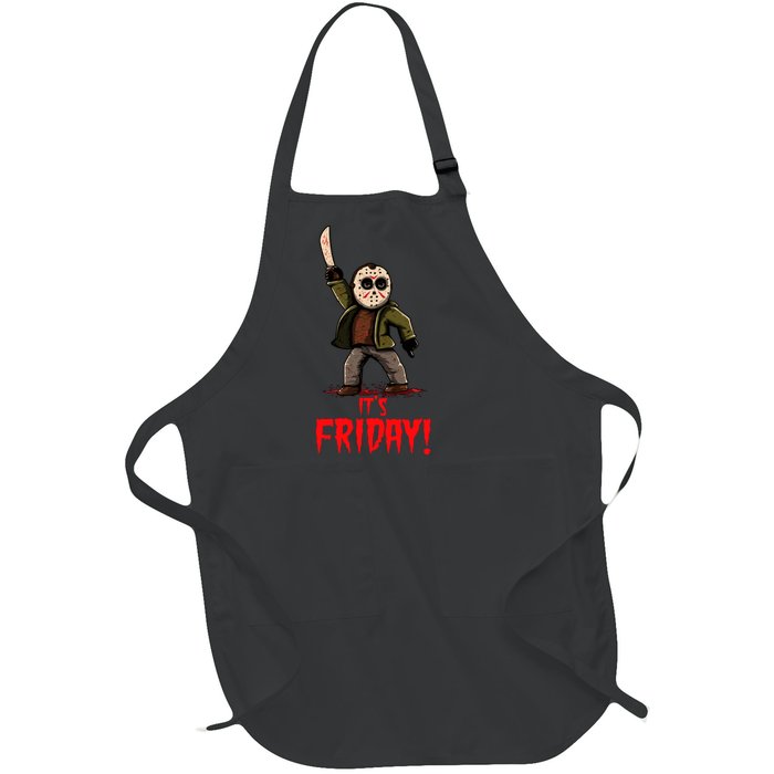 It's Friday Funny Halloween Horror Movie Full-Length Apron With Pockets