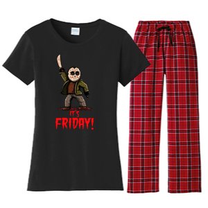 It's Friday Funny Halloween Horror Movie Women's Flannel Pajama Set