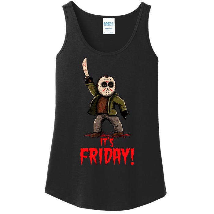 It's Friday Funny Halloween Horror Movie Ladies Essential Tank