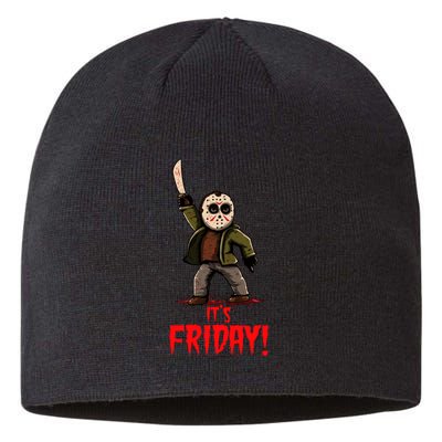 It's Friday Funny Halloween Horror Movie Sustainable Beanie