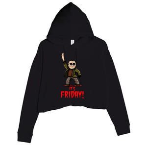 It's Friday Funny Halloween Horror Movie Crop Fleece Hoodie