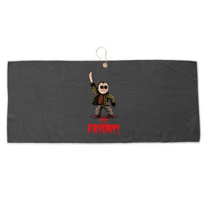 It's Friday Funny Halloween Horror Movie Large Microfiber Waffle Golf Towel