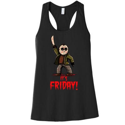 It's Friday Funny Halloween Horror Movie Women's Racerback Tank