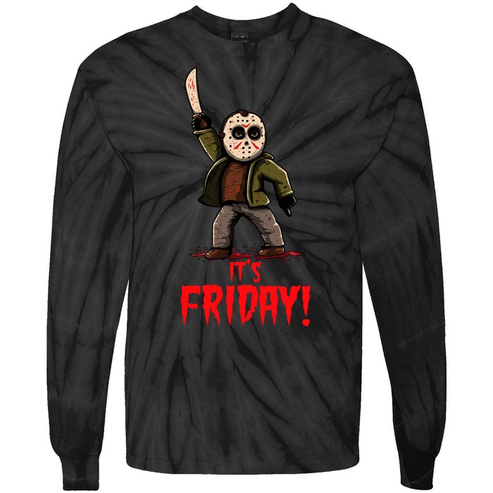 It's Friday Funny Halloween Horror Movie Tie-Dye Long Sleeve Shirt