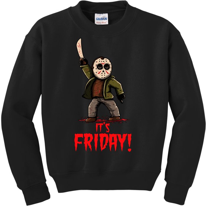 It's Friday Funny Halloween Horror Movie Kids Sweatshirt