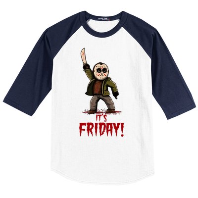 It's Friday Funny Halloween Horror Movie Baseball Sleeve Shirt