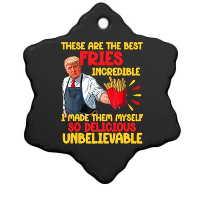 Incredible Fries Funny Quote Ceramic Star Ornament