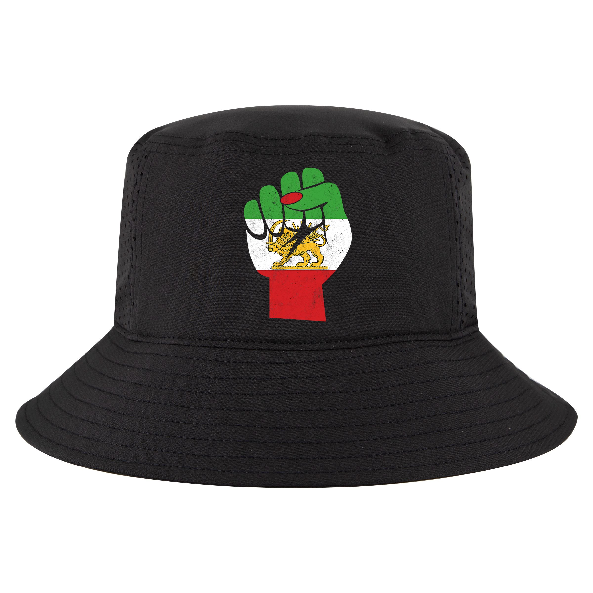 Iranian Flag Female Fist Support Women Of Iran LION SUN FLAG Cool Comfort Performance Bucket Hat