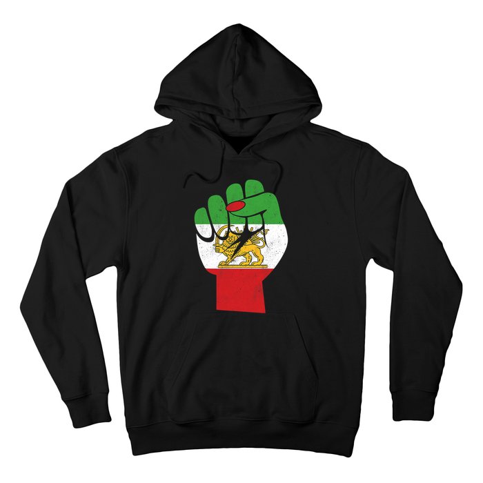 Iranian Flag Female Fist Support Women Of Iran LION SUN FLAG Hoodie