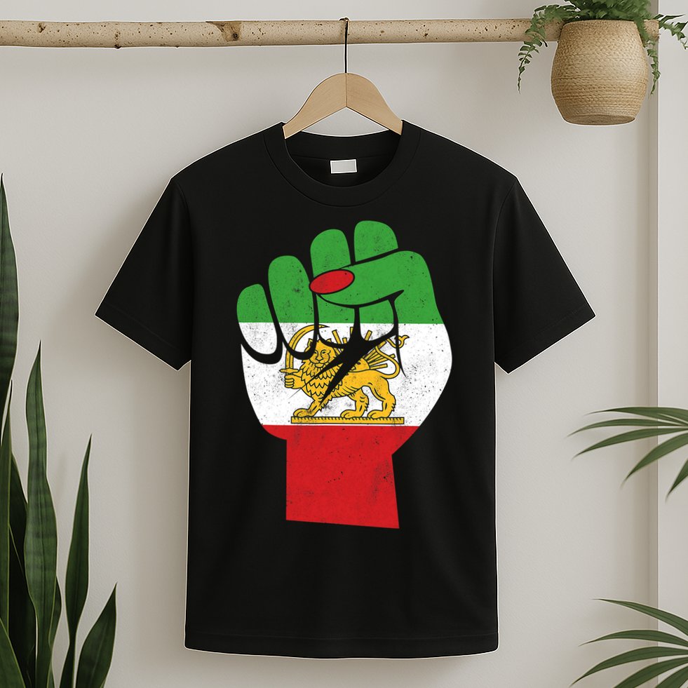 Iranian Flag Female Fist Support Women Of Iran LION SUN FLAG T-Shirt