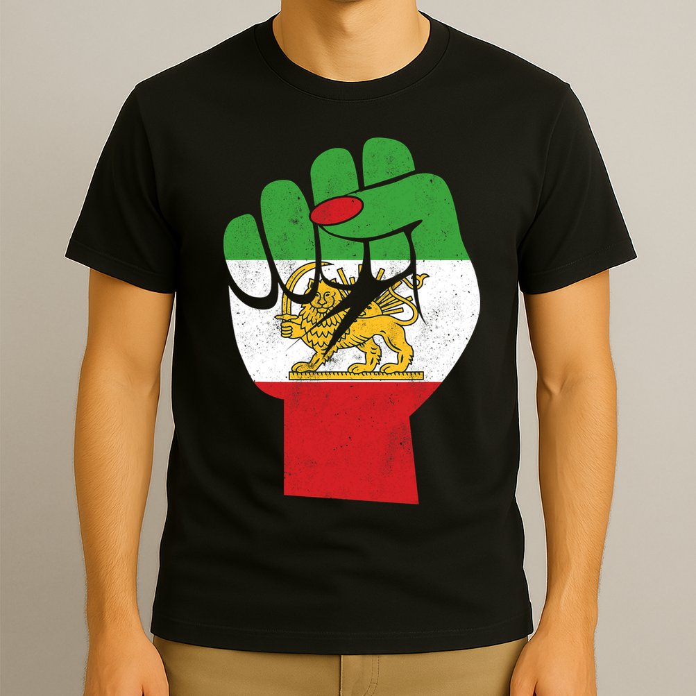 Iranian Flag Female Fist Support Women Of Iran LION SUN FLAG T-Shirt
