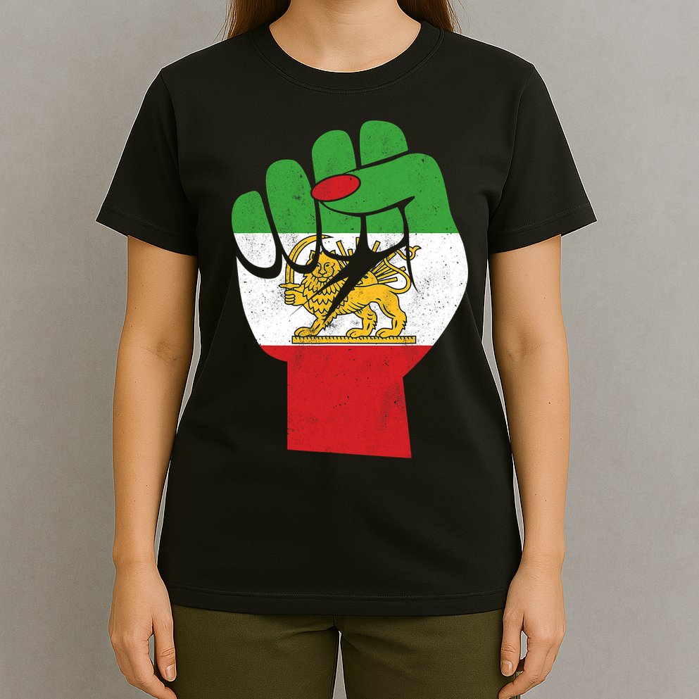 Iranian Flag Female Fist Support Women Of Iran LION SUN FLAG T-Shirt
