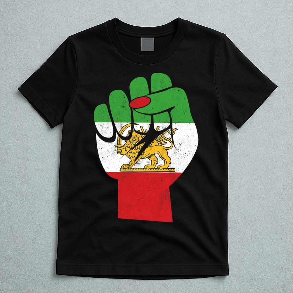 Iranian Flag Female Fist Support Women Of Iran LION SUN FLAG T-Shirt