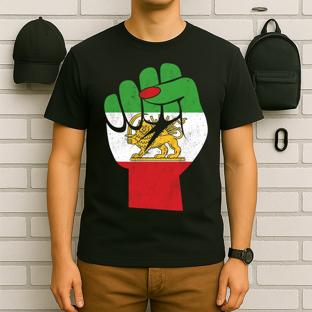Iranian Flag Female Fist Support Women Of Iran LION SUN FLAG T-Shirt