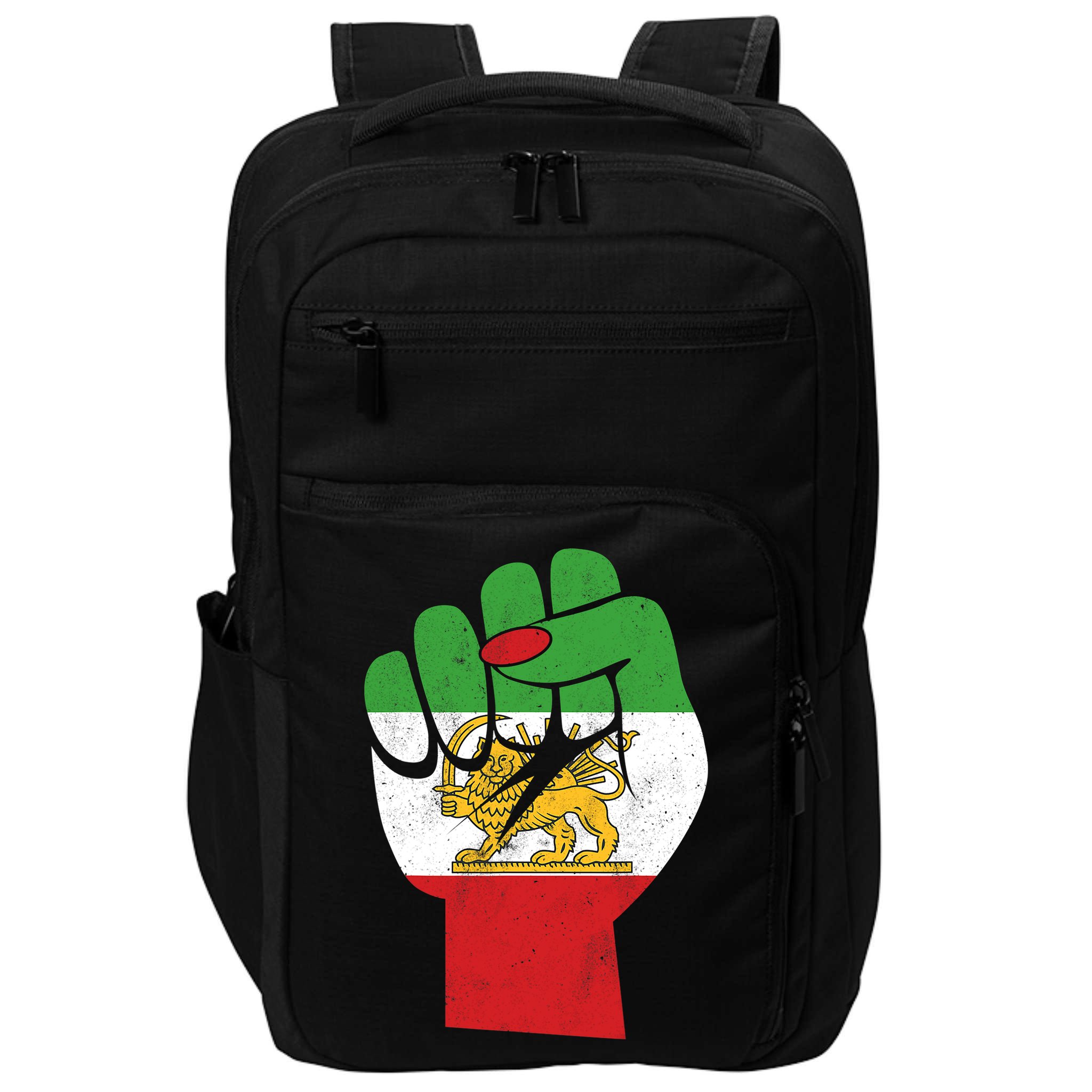 Iranian Flag Female Fist Support Women Of Iran LION SUN FLAG Impact Tech Backpack