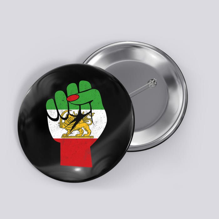 Iranian Flag Female Fist Support Women Of Iran LION SUN FLAG Button