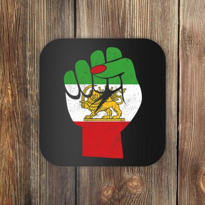 Iranian Flag Female Fist Support Women Of Iran LION SUN FLAG Coaster