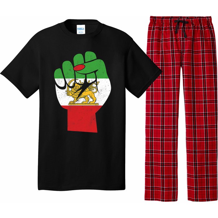 Iranian Flag Female Fist Support Women Of Iran LION SUN FLAG Pajama Set