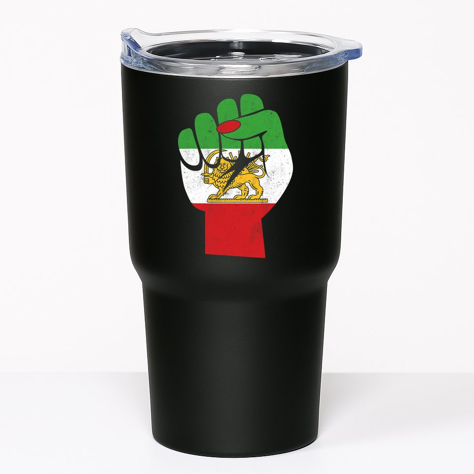 Iranian Flag Female Fist Support Women Of Iran LION SUN FLAG Tumbler