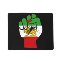 Iranian Flag Female Fist Support Women Of Iran LION SUN FLAG Mousepad