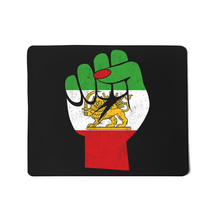 Iranian Flag Female Fist Support Women Of Iran LION SUN FLAG Mousepad