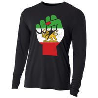 Iranian Flag Female Fist Support Women Of Iran LION SUN FLAG Cooling Performance Long Sleeve Crew