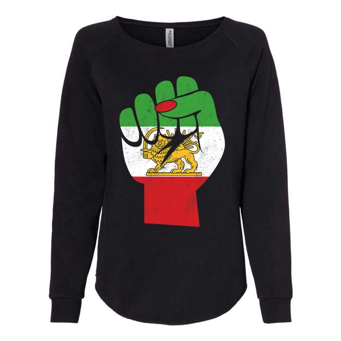 Iranian Flag Female Fist Support Women Of Iran LION SUN FLAG Womens California Wash Sweatshirt