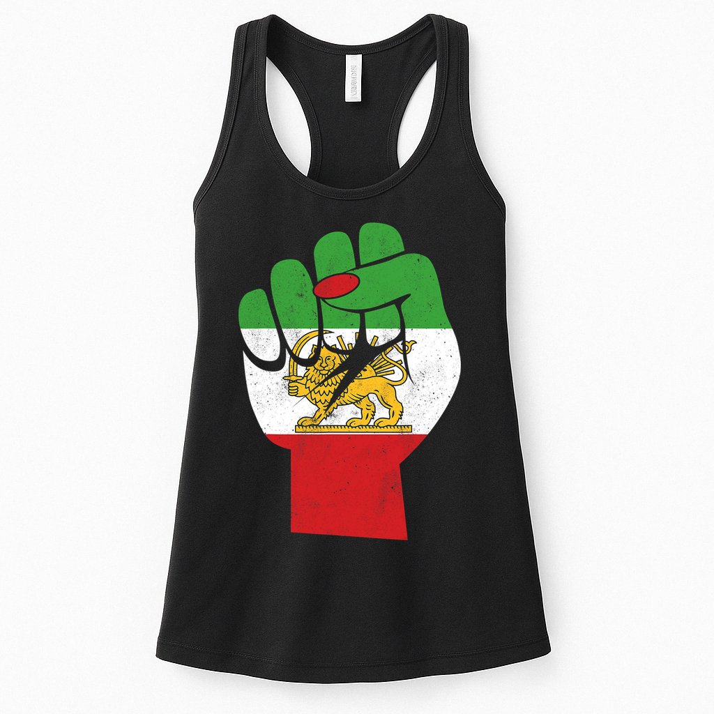 Iranian Flag Female Fist Support Women Of Iran LION SUN FLAG Womens Tank Top