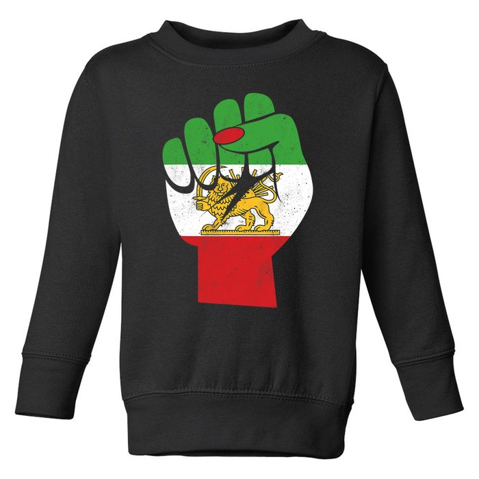 Iranian Flag Female Fist Support Women Of Iran LION SUN FLAG Toddler Sweatshirt