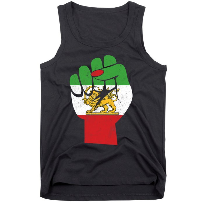 Iranian Flag Female Fist Support Women Of Iran LION SUN FLAG Tank Top