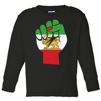 Iranian Flag Female Fist Support Women Of Iran LION SUN FLAG Toddler Long Sleeve Shirt