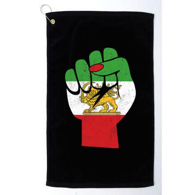 Iranian Flag Female Fist Support Women Of Iran LION SUN FLAG Platinum Collection Golf Towel