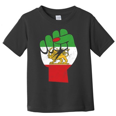 Iranian Flag Female Fist Support Women Of Iran LION SUN FLAG Toddler T-Shirt