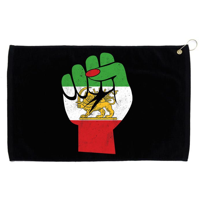 Iranian Flag Female Fist Support Women Of Iran LION SUN FLAG Grommeted Golf Towel