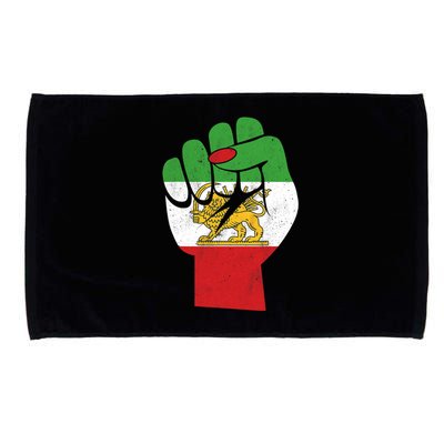 Iranian Flag Female Fist Support Women Of Iran LION SUN FLAG Microfiber Hand Towel