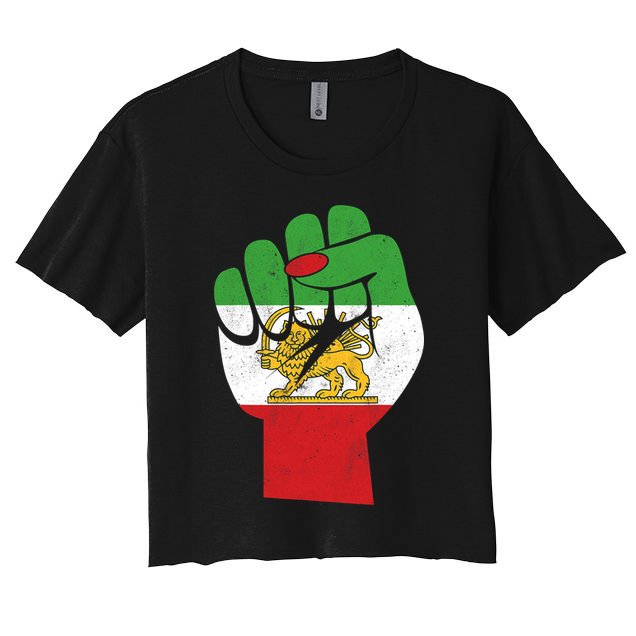 Iranian Flag Female Fist Support Women Of Iran LION SUN FLAG Crop Top