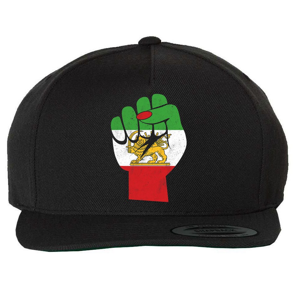 Iranian Flag Female Fist Support Women Of Iran LION SUN FLAG Wool Snapback Cap