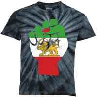 Iranian Flag Female Fist Support Women Of Iran LION SUN FLAG Kids Tie-Dye T-Shirt