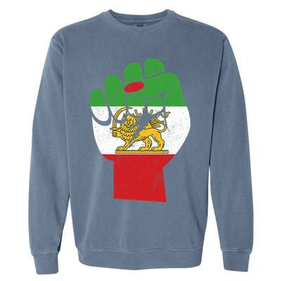 Iranian Flag Female Fist Support Women Of Iran LION SUN FLAG Garment-Dyed Sweatshirt