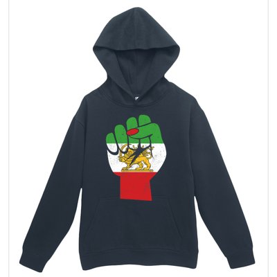 Iranian Flag Female Fist Support Women Of Iran LION SUN FLAG Urban Pullover Hoodie