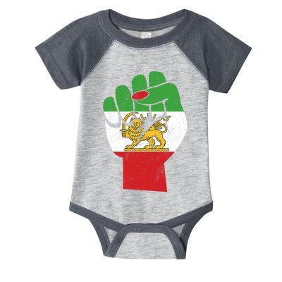 Iranian Flag Female Fist Support Women Of Iran LION SUN FLAG Infant Baby Jersey Bodysuit